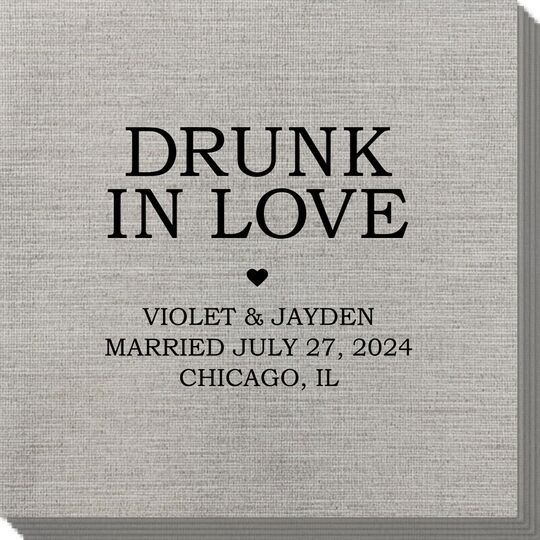 Drunk in Love Heart Bamboo Luxe Napkins